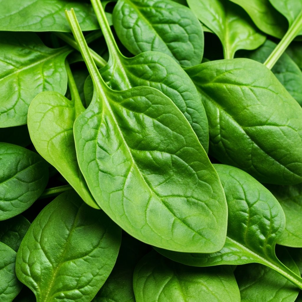 Fresh vibrant green spinach leaves